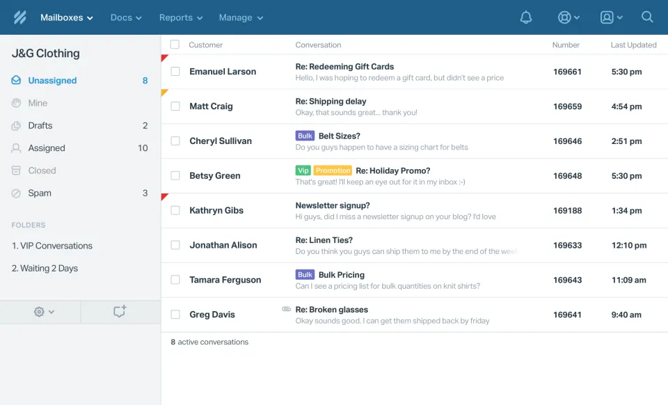 Screenshot of the Help Scout workspace